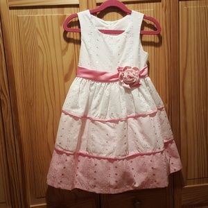 White & Pink Girls Dress